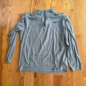 Nike Heather Gray Quarter-Zip Pullover